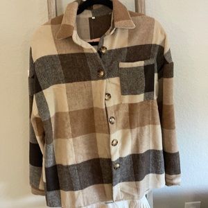 Brown Checkered Miss Lola Shacket